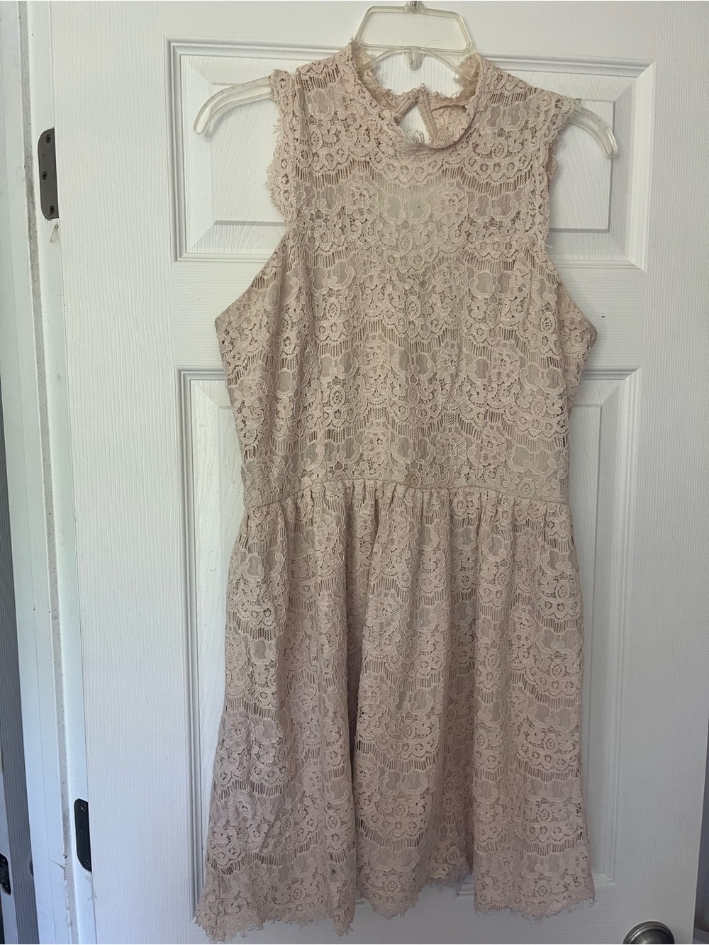 Xhilaration Lace High-Neck Dress - Blush